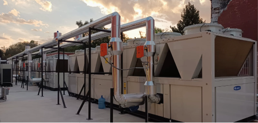 Industrial HVAC equipment installation